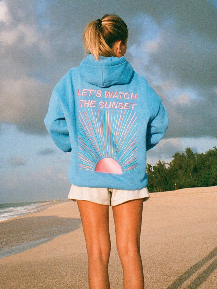 Ophelia - Zachte hoodie voor vrouwen geïnspireerd door de zonsondergang