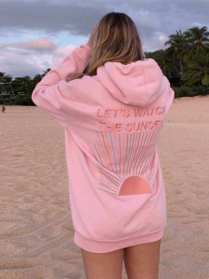 Ophelia - Zachte hoodie voor vrouwen geïnspireerd door de zonsondergang