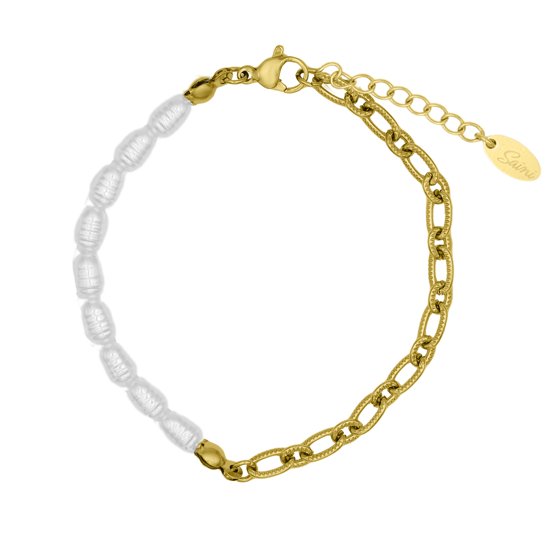 Elegante parelarmband 14K verguld