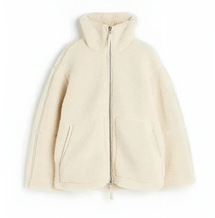 Oversized warme damesjas met ritssluiting - Selindra