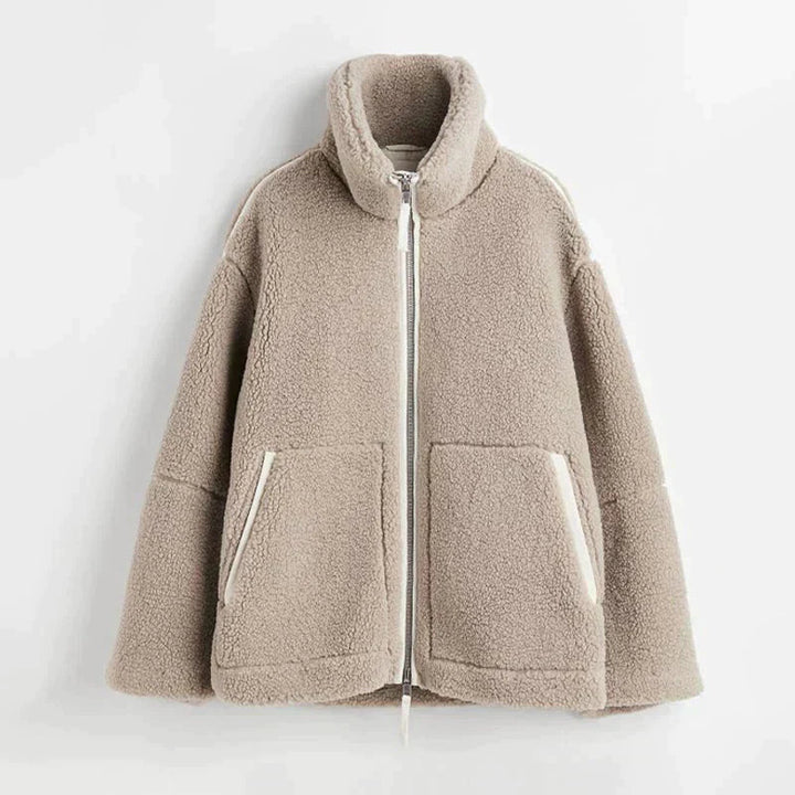 Oversized warme damesjas met ritssluiting - Selindra