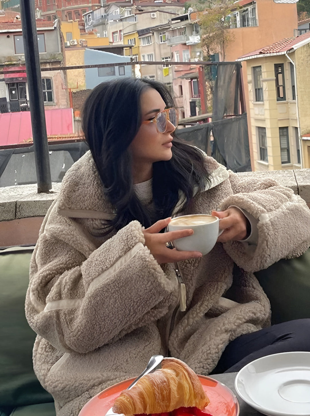 Oversized warme damesjas met ritssluiting - Selindra