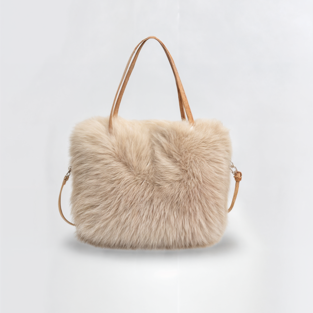 Dames schoudertas van pluche synthetisch - Elodie