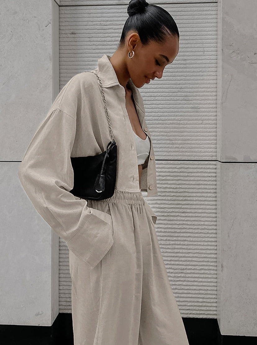 Serena - Casual outfit met lange mouwen in een modieus gekreukt ontwerp