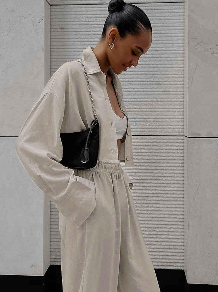 Serena - Casual outfit met lange mouwen in een modieus gekreukt ontwerp