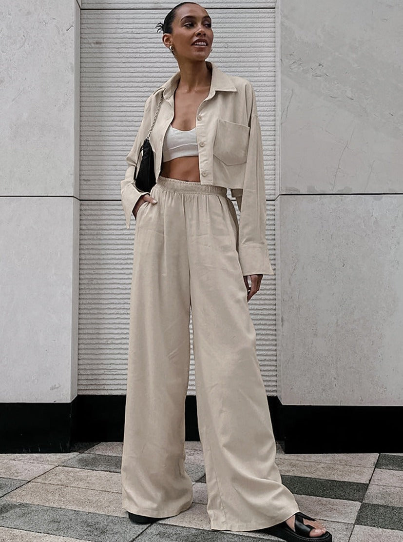Serena - Casual outfit met lange mouwen in een modieus gekreukt ontwerp