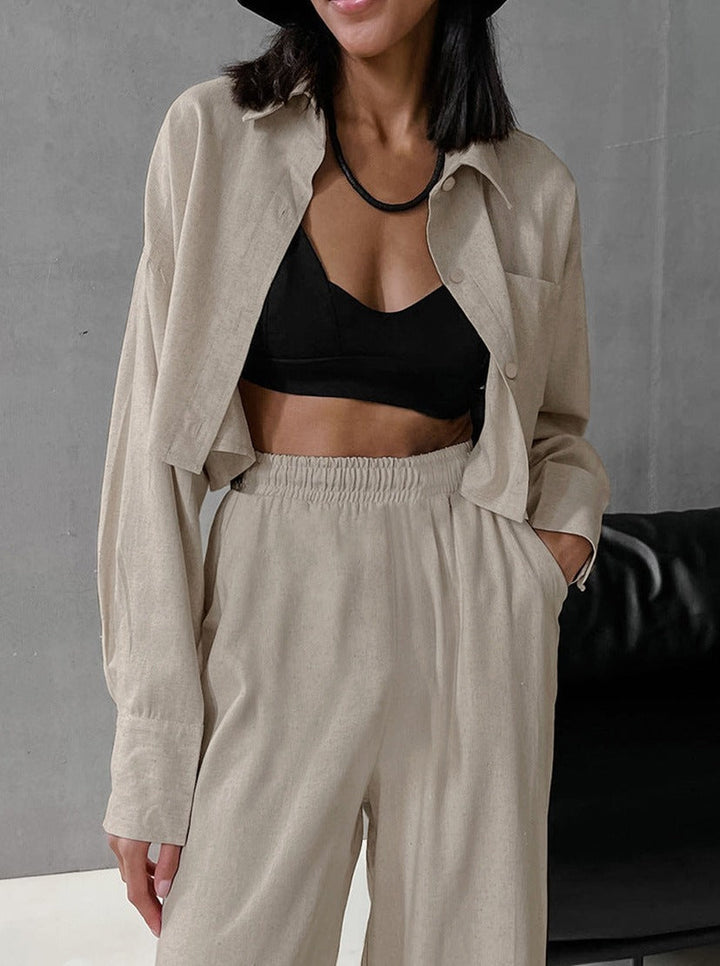 Serena - Casual outfit met lange mouwen in een modieus gekreukt ontwerp