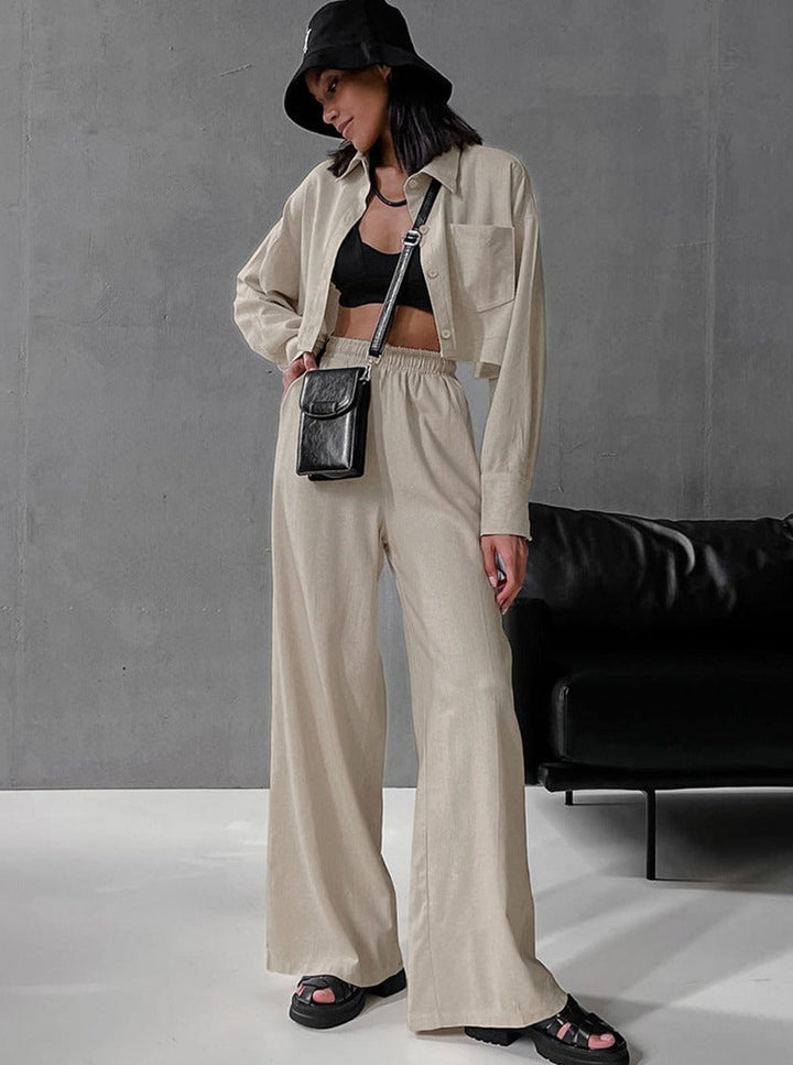 Serena - Casual outfit met lange mouwen in een modieus gekreukt ontwerp