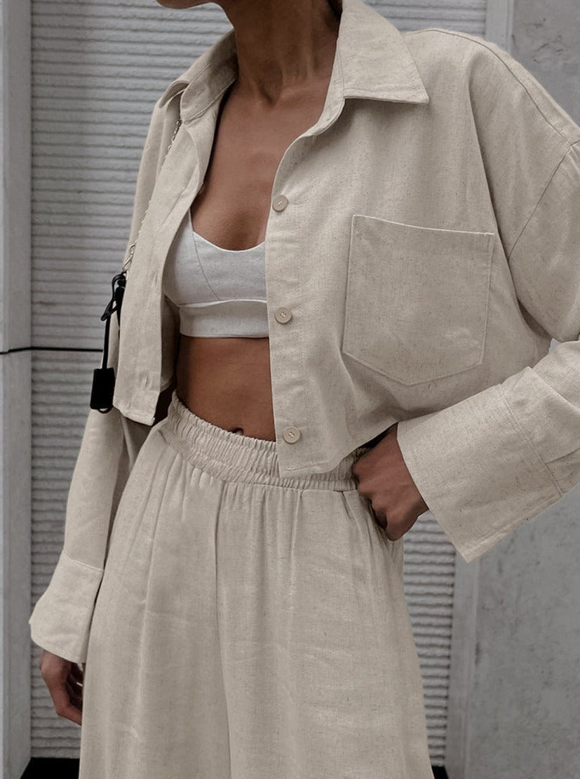 Serena - Casual outfit met lange mouwen in een modieus gekreukt ontwerp