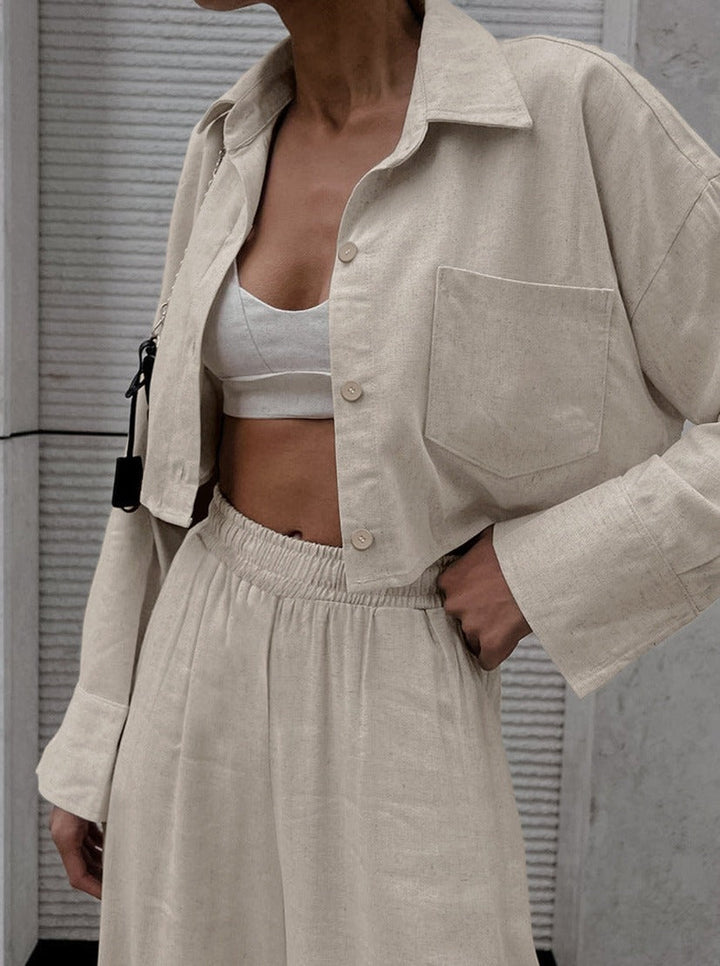 Serena - Casual outfit met lange mouwen in een modieus gekreukt ontwerp