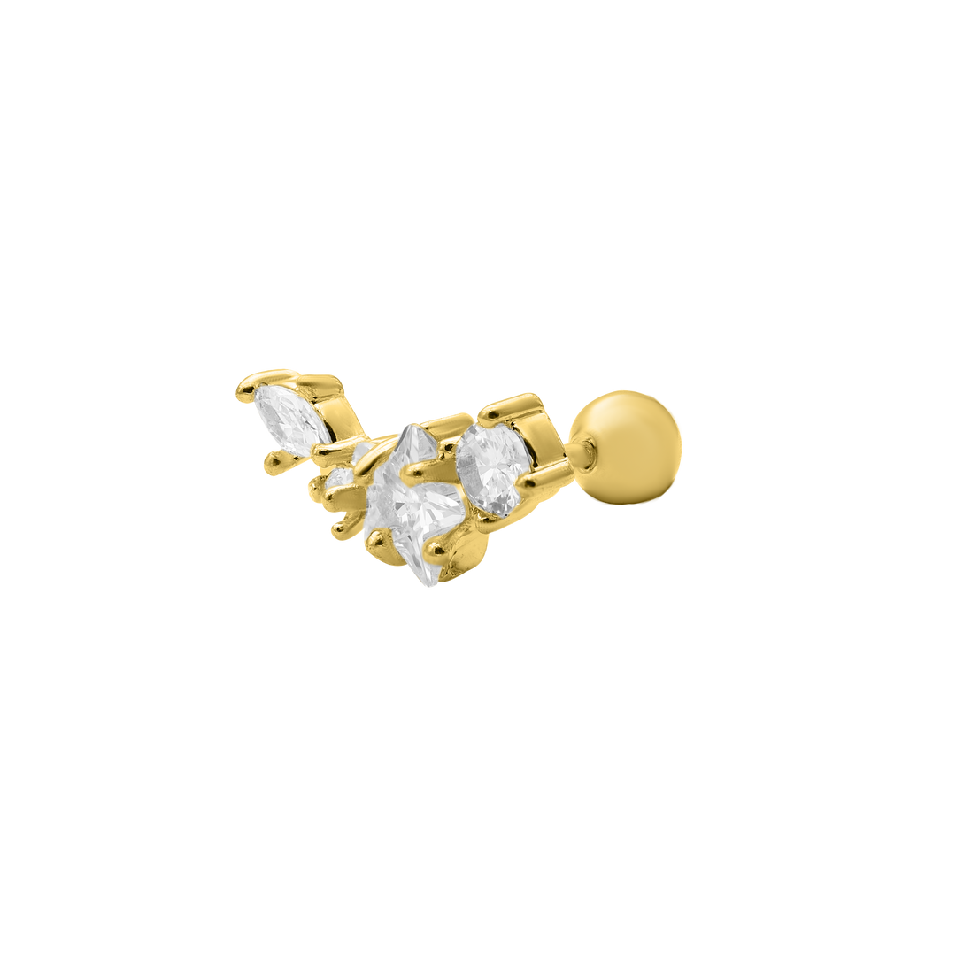 Monumentale oorpiercing 14K verguld