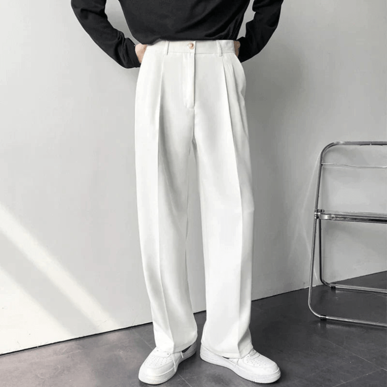 Rechte herenbroek met geknepen model - Marcelo
