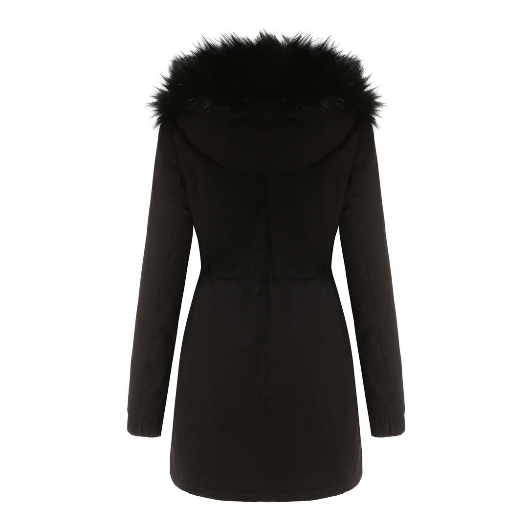 Sara - Damesjas voor halflang parka met chique bontkraag