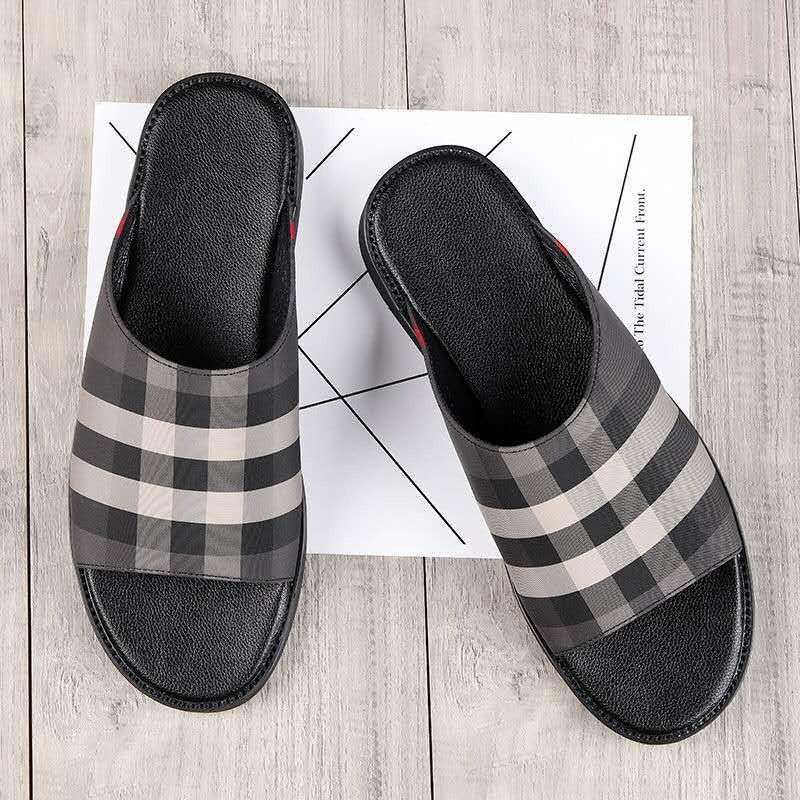 Geruite herensandalen met antislipdesign - Bruno