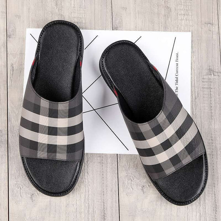 Geruite herensandalen met antislipdesign - Bruno