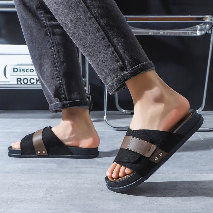 Kunstleren herensandalen cross over comfortabel ontwerp - Mateo