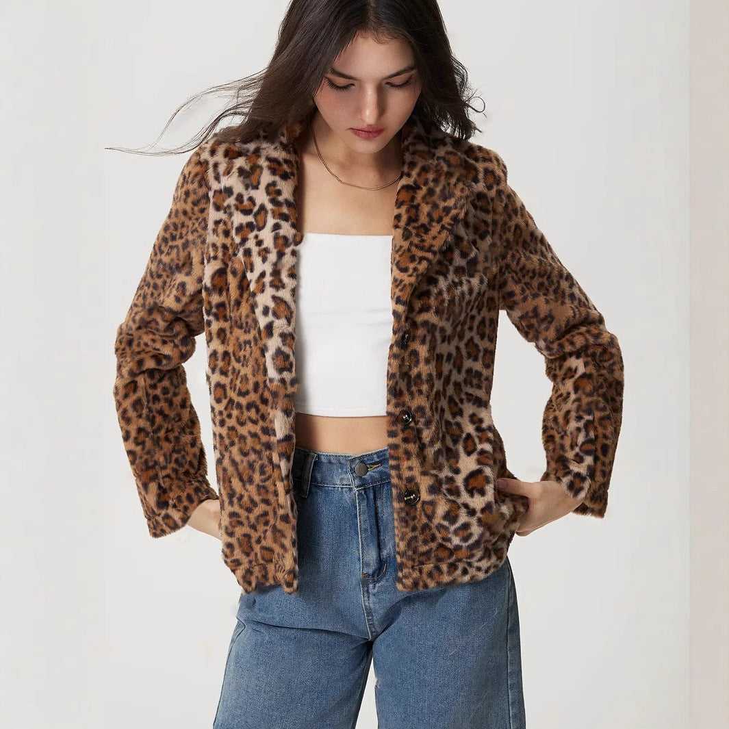 Jas met revers met luipaardprint - Mireille