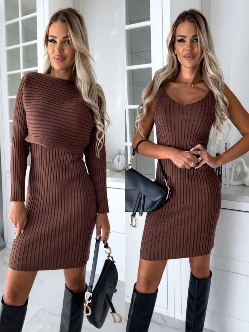 Margo - Gebreide Pullover Sweater en Cami Dress Set