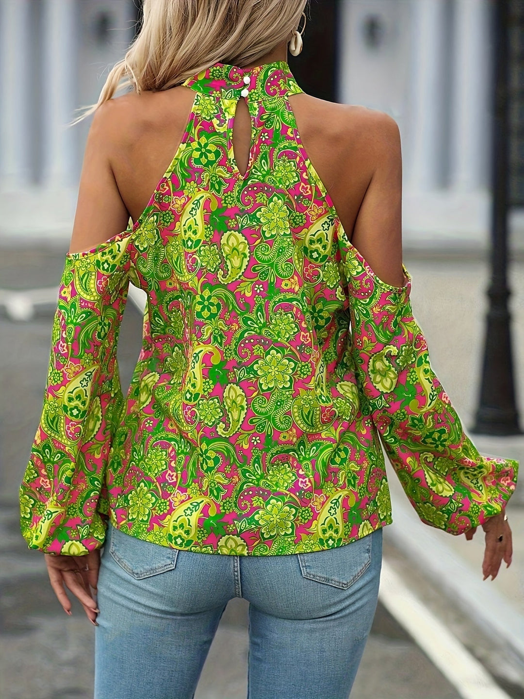 Maricel - Paisleyprint Halter Hals Blouse