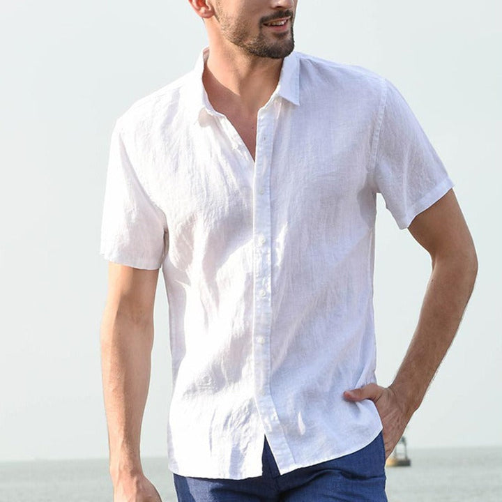 Heren linnen overhemd korte mouw casual stijl - Ivan