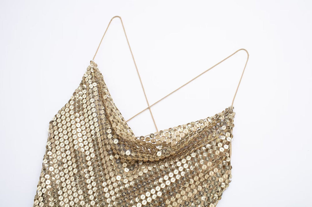 Paillettenjurk voor dames met een lichte sleep - Mirelan