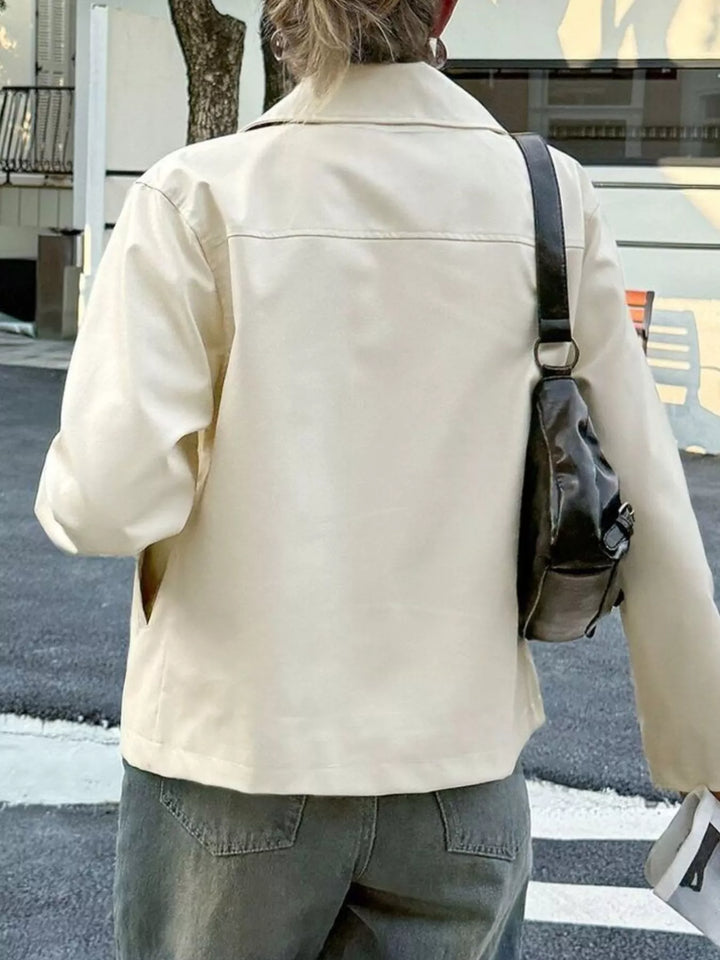 Damesjack met leereffect en ritssluiting - Kendra