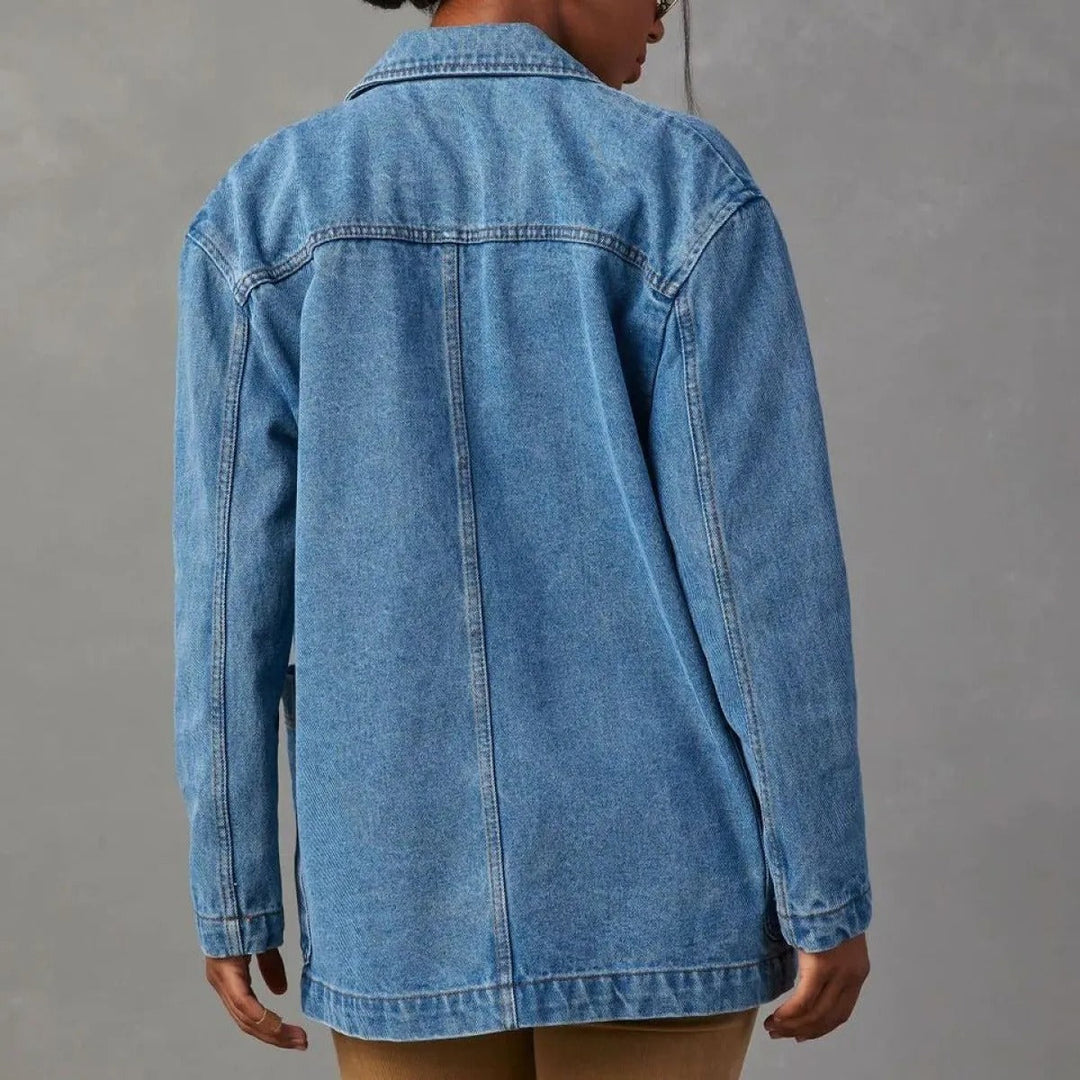 Blazerjasje in gewassen denim voor dames - Yalina