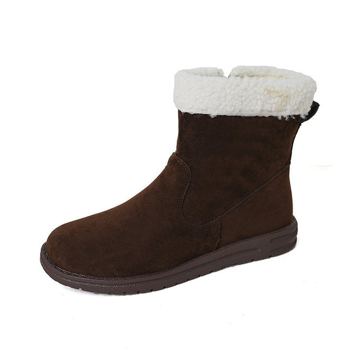 Enkellaarsjes met suède-effect voor dames - Maerise