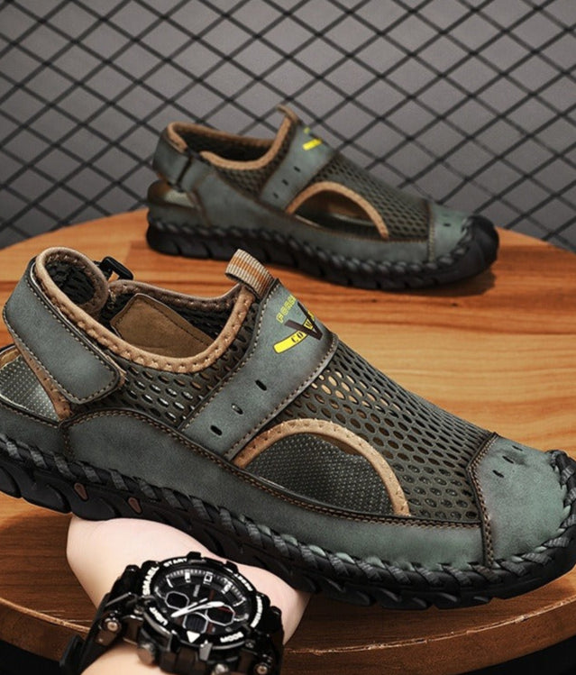 Herensandalen ademend mesh camelkleur - Mirox