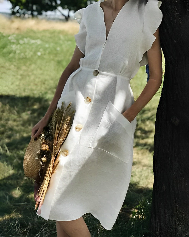 Amy Vintage jurk met franje mouwen