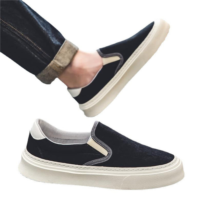 Herenslip-on sportschoenen lichtgrijs ademend canvas - Adrix