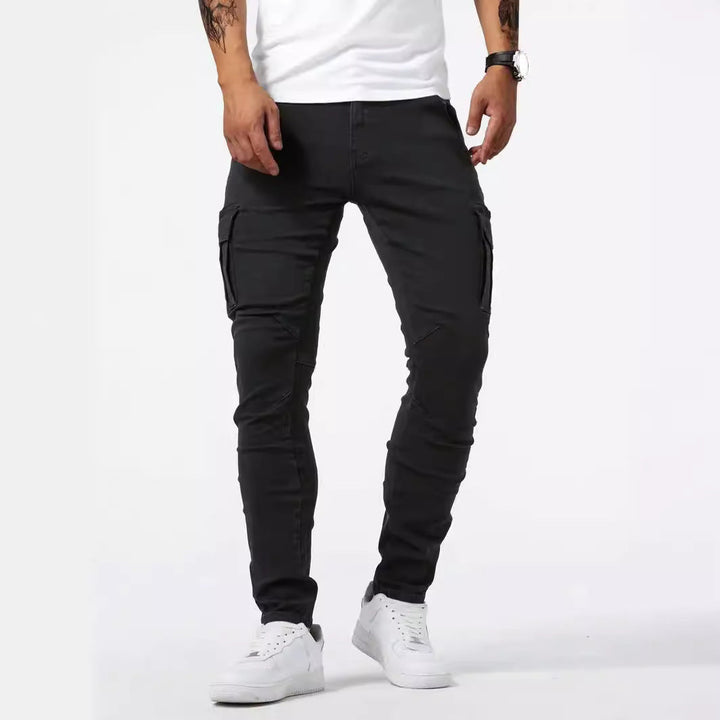 Lichtblauwe stretch denim cargobroek voor heren - Denver