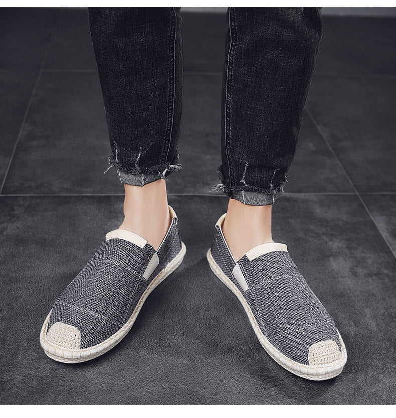 Donkergrijze ademende canvas herenschoenen - Dorian