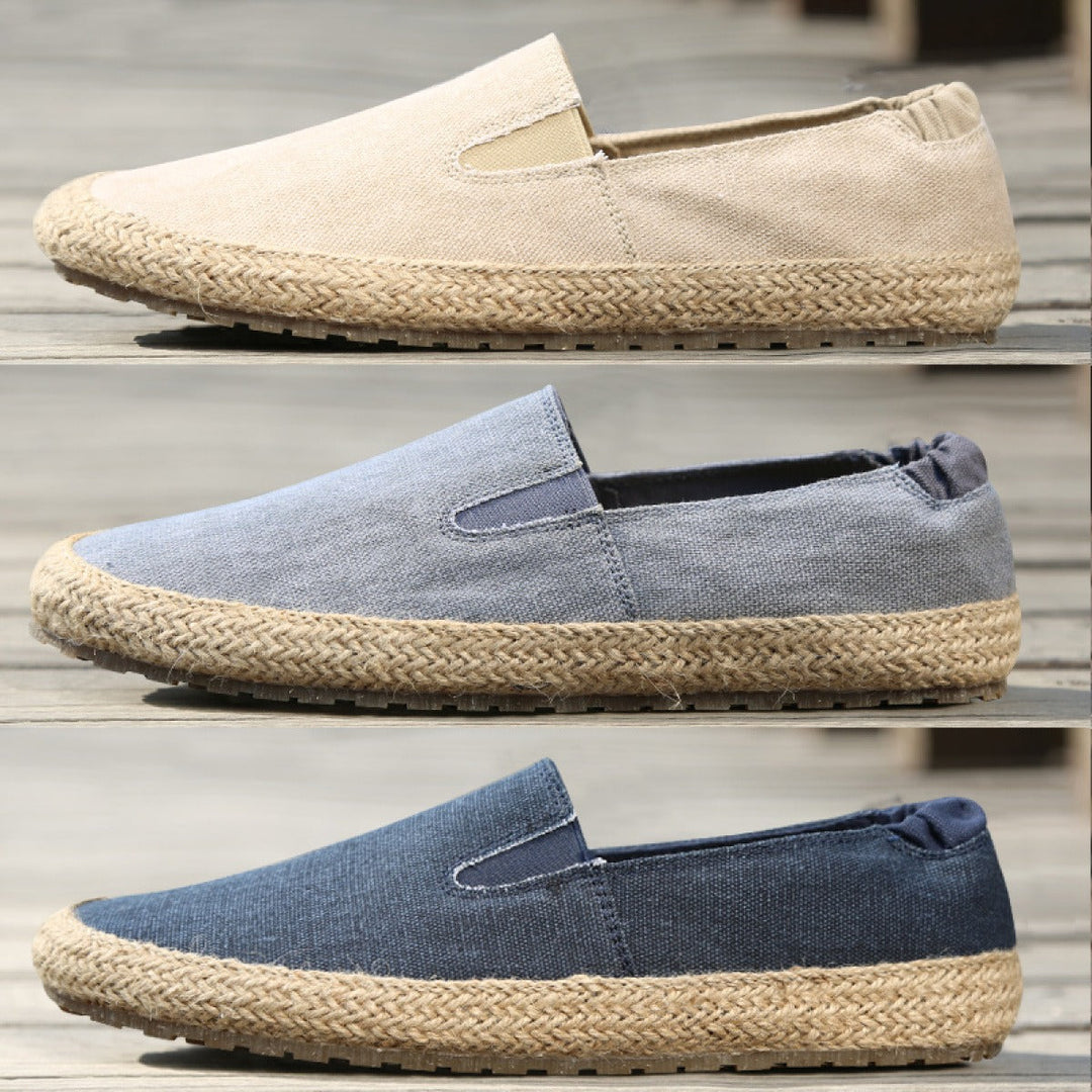 Ademende espadrilles van canvas voor heren met natuurlijke jute zool - Olver