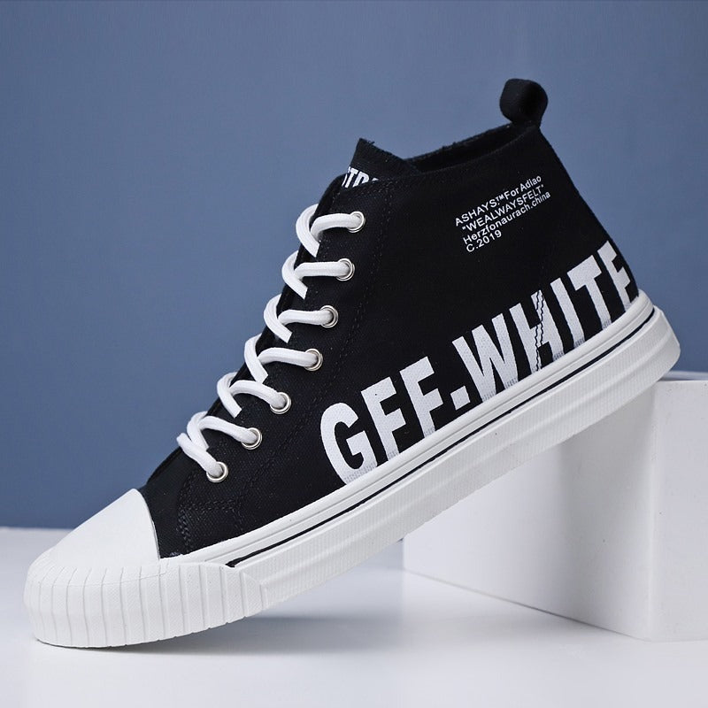 Hoge herentrainers van canvas met stedelijke print - Damián