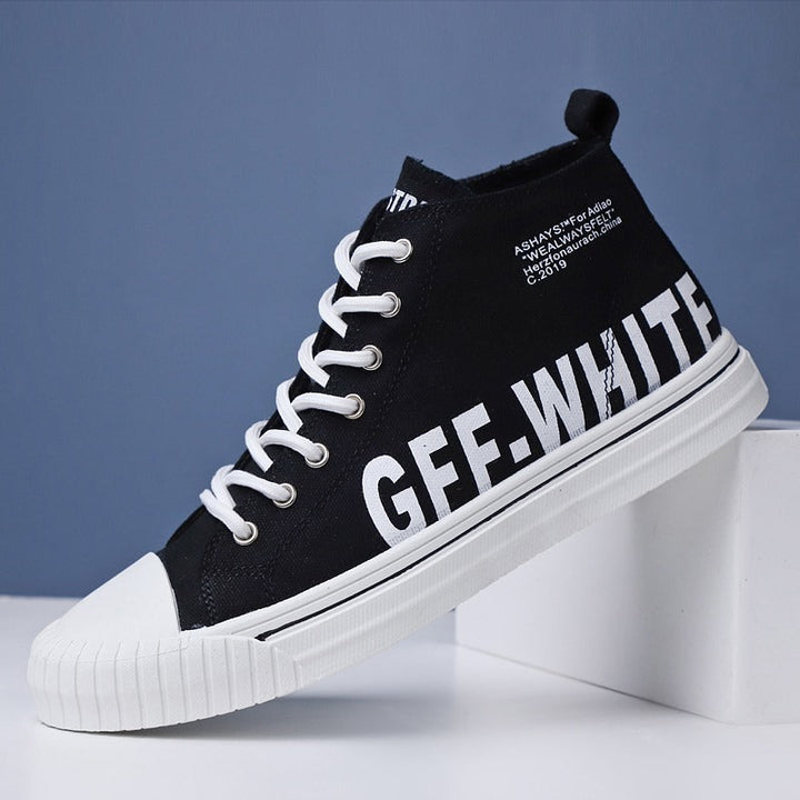 Hoge herentrainers van canvas met stedelijke print - Damián