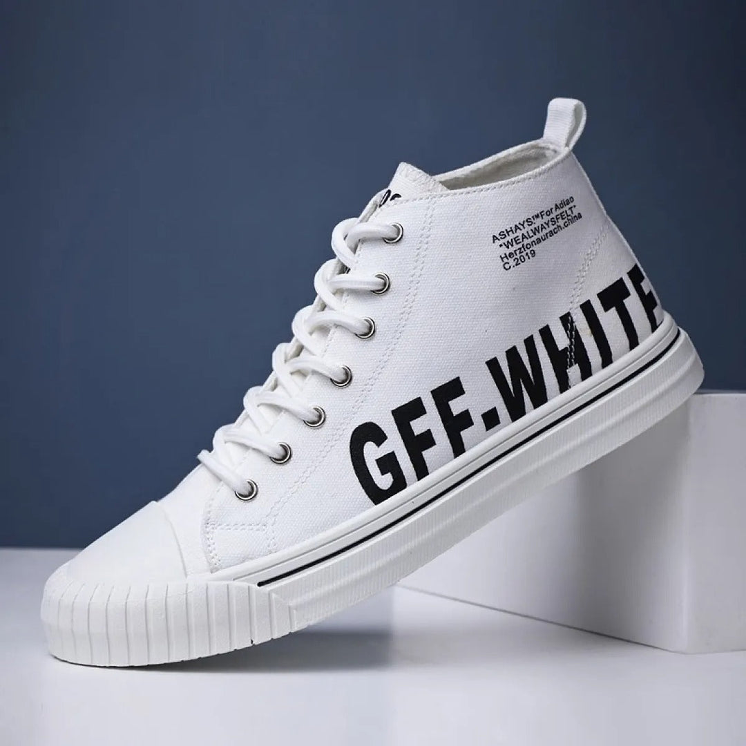 Hoge herentrainers van canvas met stedelijke print - Damián