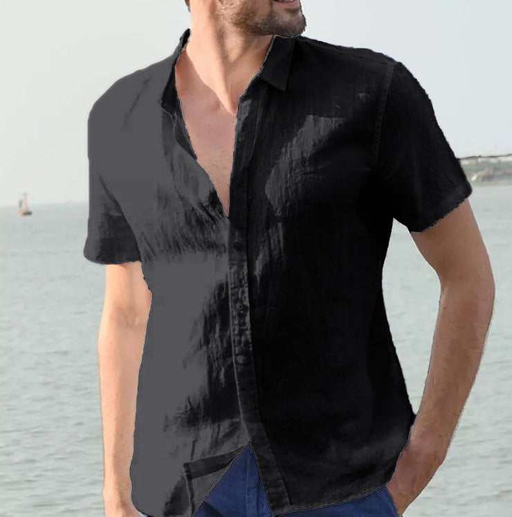 Heren linnen overhemd korte mouw casual stijl - Ivan