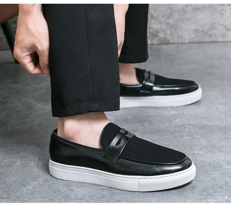 Heren bruine leren casual loafers Britse stijl - Camden