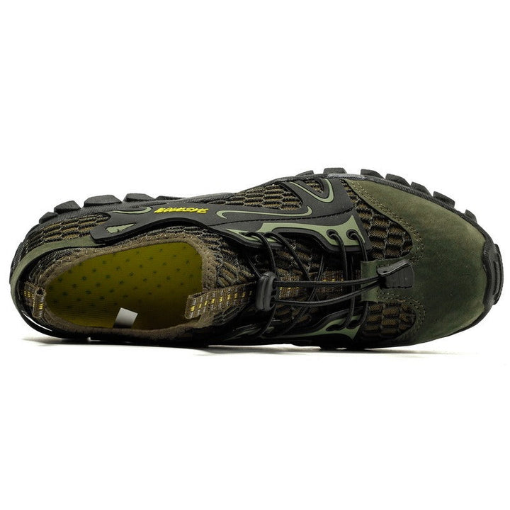 Trekking herenschoenen zwart mesh antislip zool - Altus