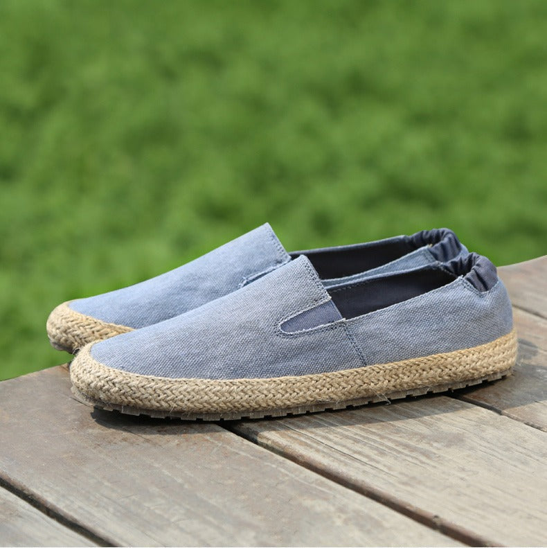 Ademende espadrilles van canvas voor heren met natuurlijke jute zool - Olver