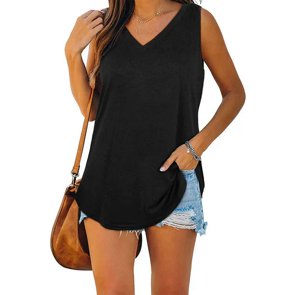 Nana - Jersey tanktop met V-hals