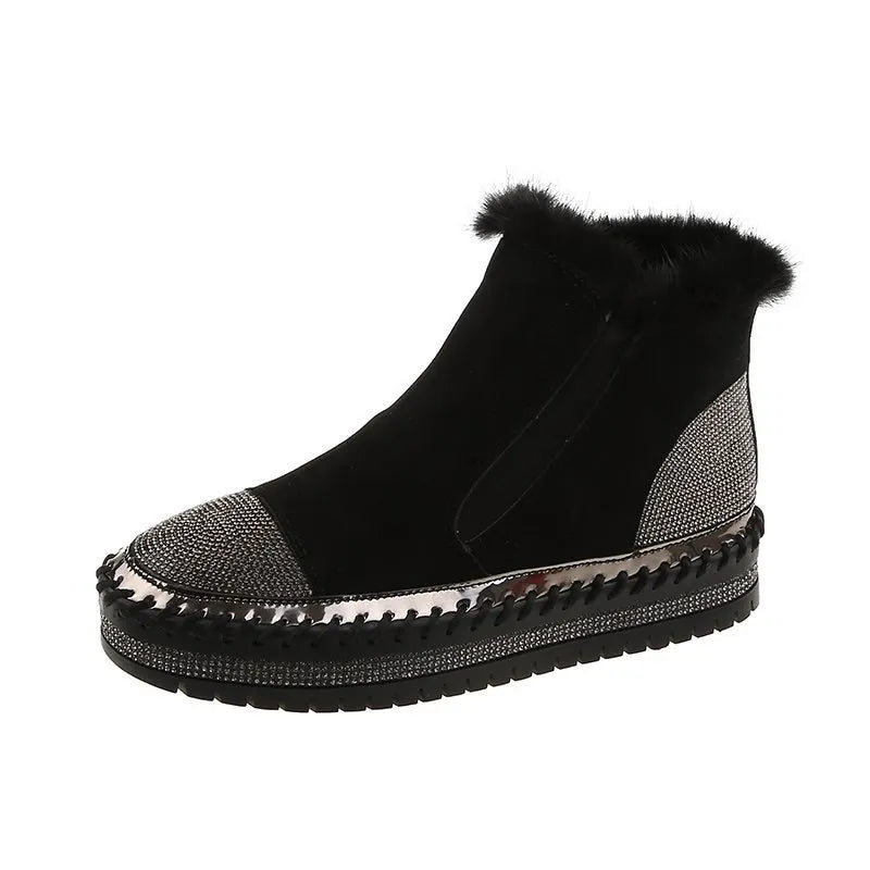 Fayette - Chique fluweel en strass winterschoenen