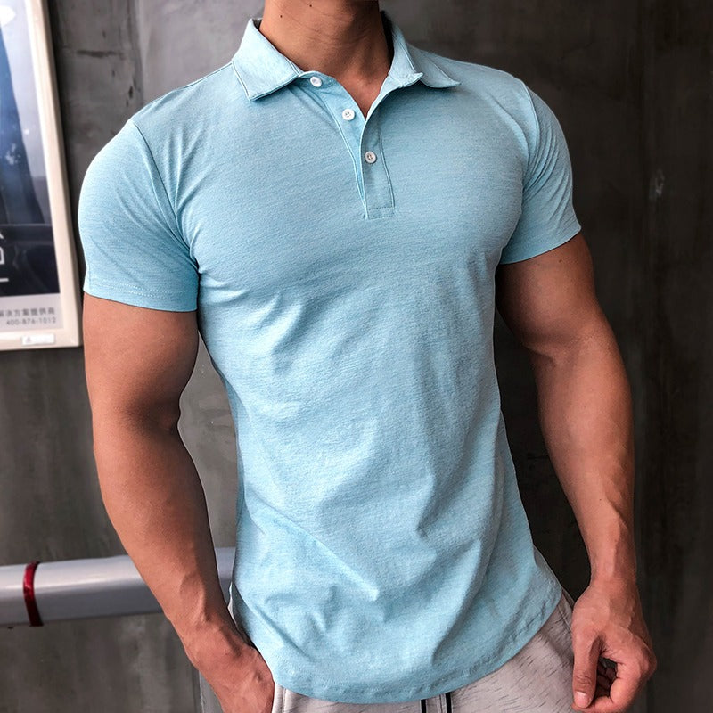 Slim fit stretch katoenen herenpolo - Bruno
