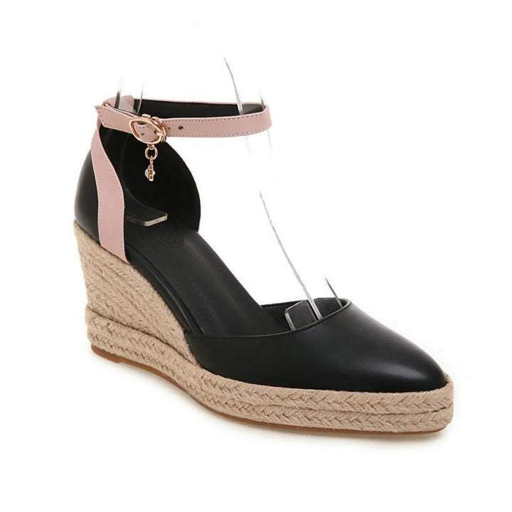 Sleehakken voor dames jute enkelband espadrille stijl - Adriana