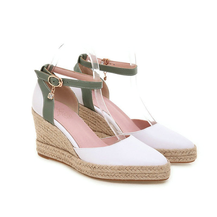 Sleehakken voor dames jute enkelband espadrille stijl - Adriana