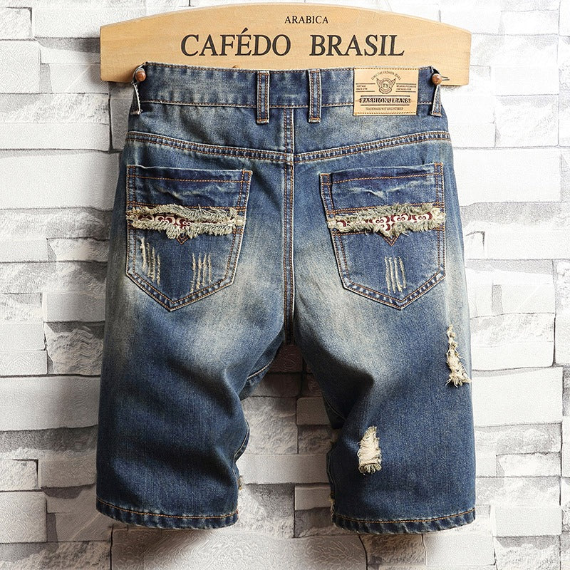 Heren denim shorts urban stijl gerafeld - Bruno