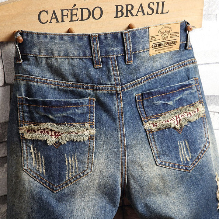 Heren denim shorts urban stijl gerafeld - Bruno