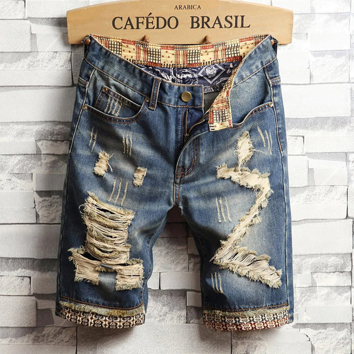 Heren denim shorts urban stijl gerafeld - Bruno