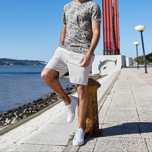 Gebloemd heren-T-shirt regular fit - Mauro